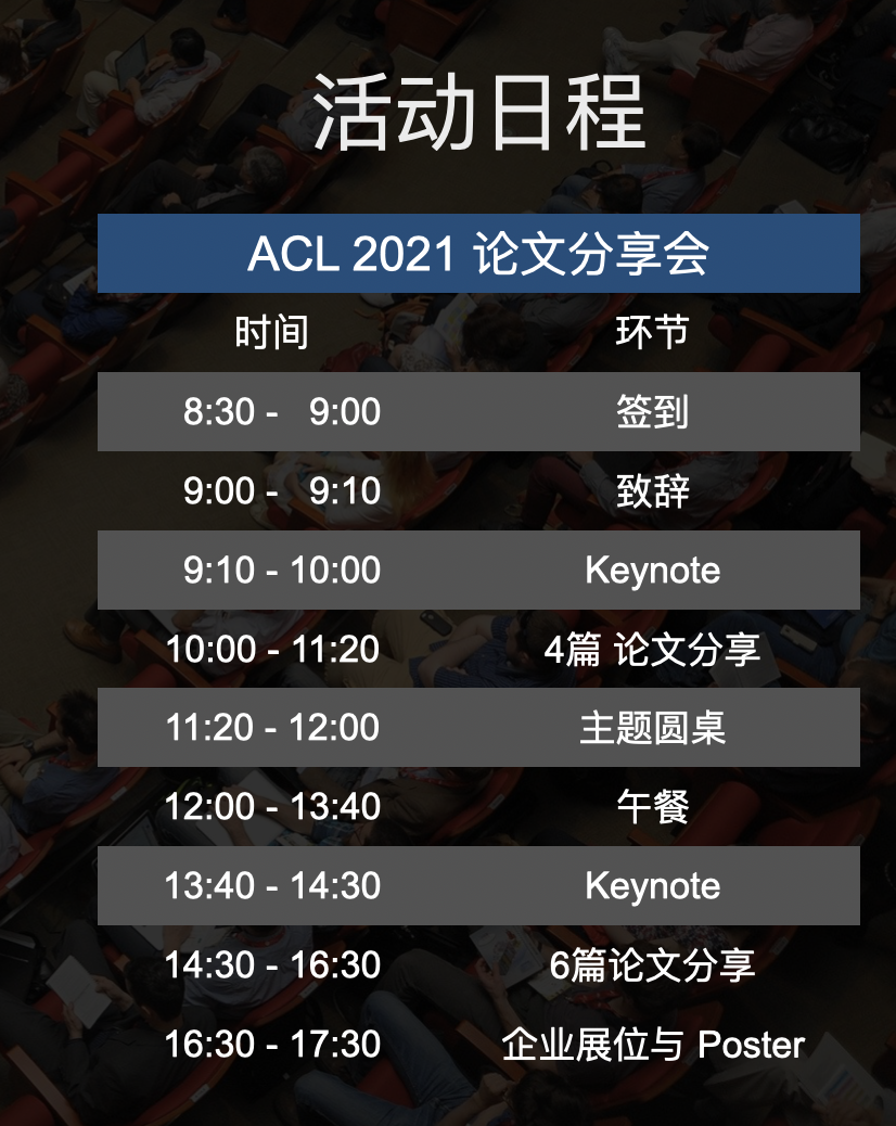 Acl 21论文分享会重磅嘉宾揭晓 李航 刘群keynote分享 大会主席宗成庆致辞